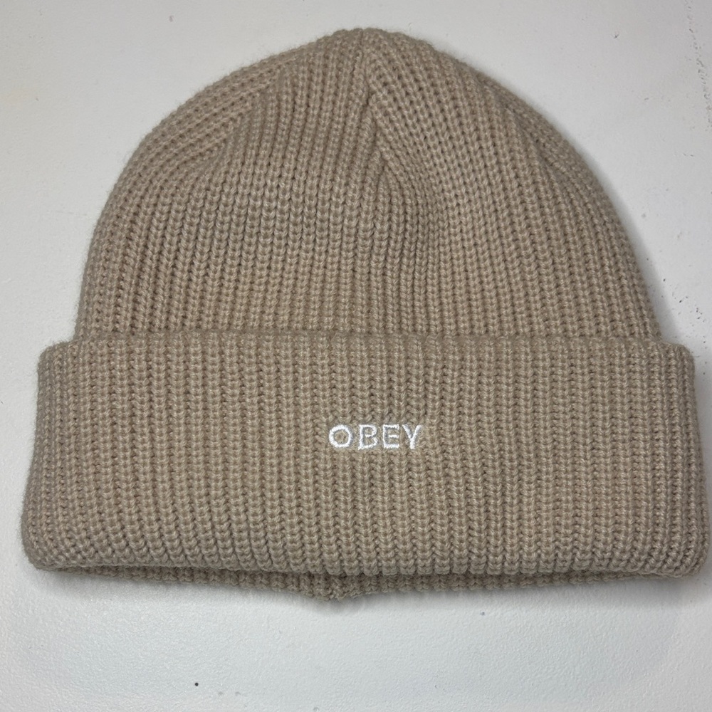 Obey Tan Knit Beanie